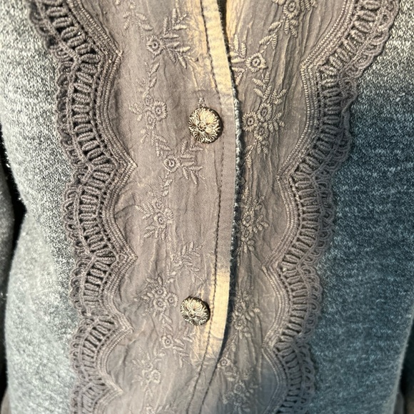 Jaded Gypsy Magic Duster Boho Lace Cotton Jersey Sweater Kimono - Picture 2 of 10